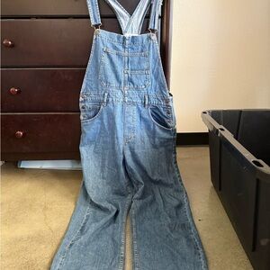 Free People Blue Denim Women Jeans Overalls